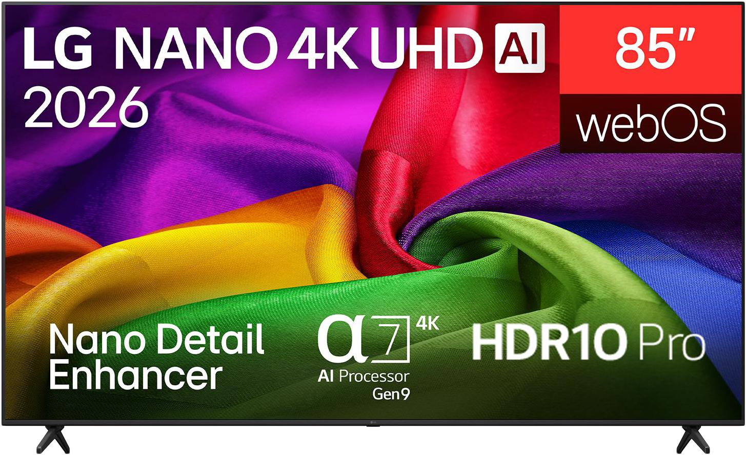 LG 85" Nano 4K UHD 85NU800B3LA AI Smart TV, 2026 okos tv, 216cm, UltraHD uhd webOS ultranagy tv