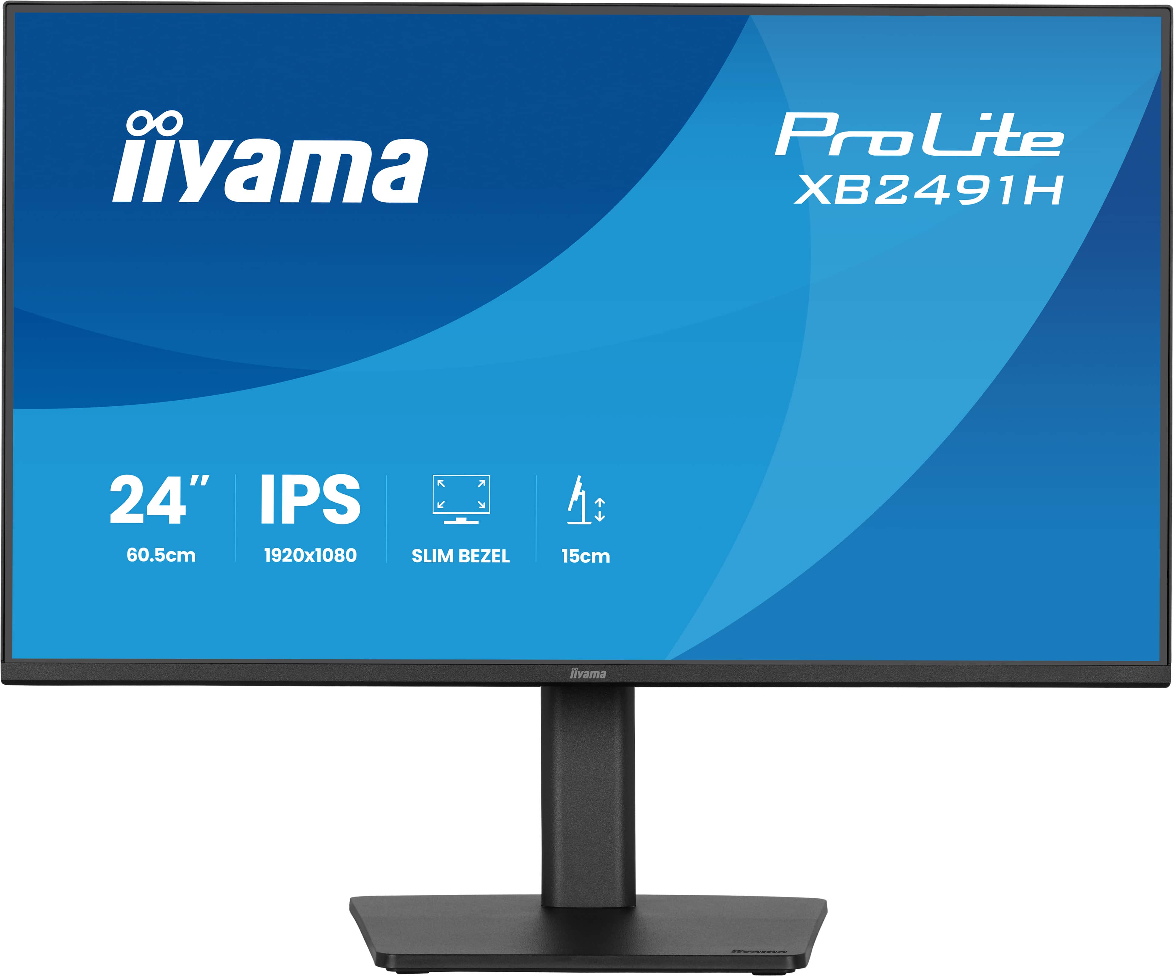 Ein 24-Zoll-Iiyama-Monitor mit Slim Bezel, 1920x1080 Auflösung.