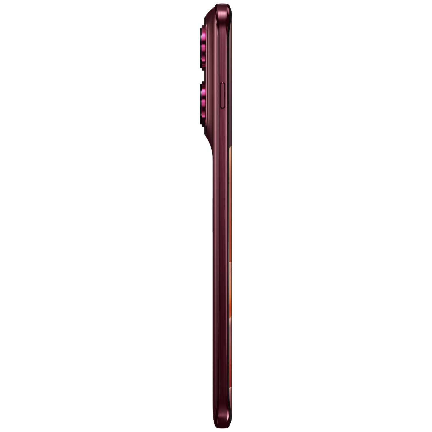 A purple smartphone with multiple cameras on its left side.