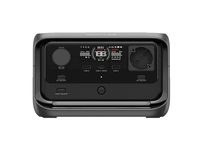 Estación de energía - EcoFlow River 3 Plus EU, Portátil, 286Wh, 600W, Negro