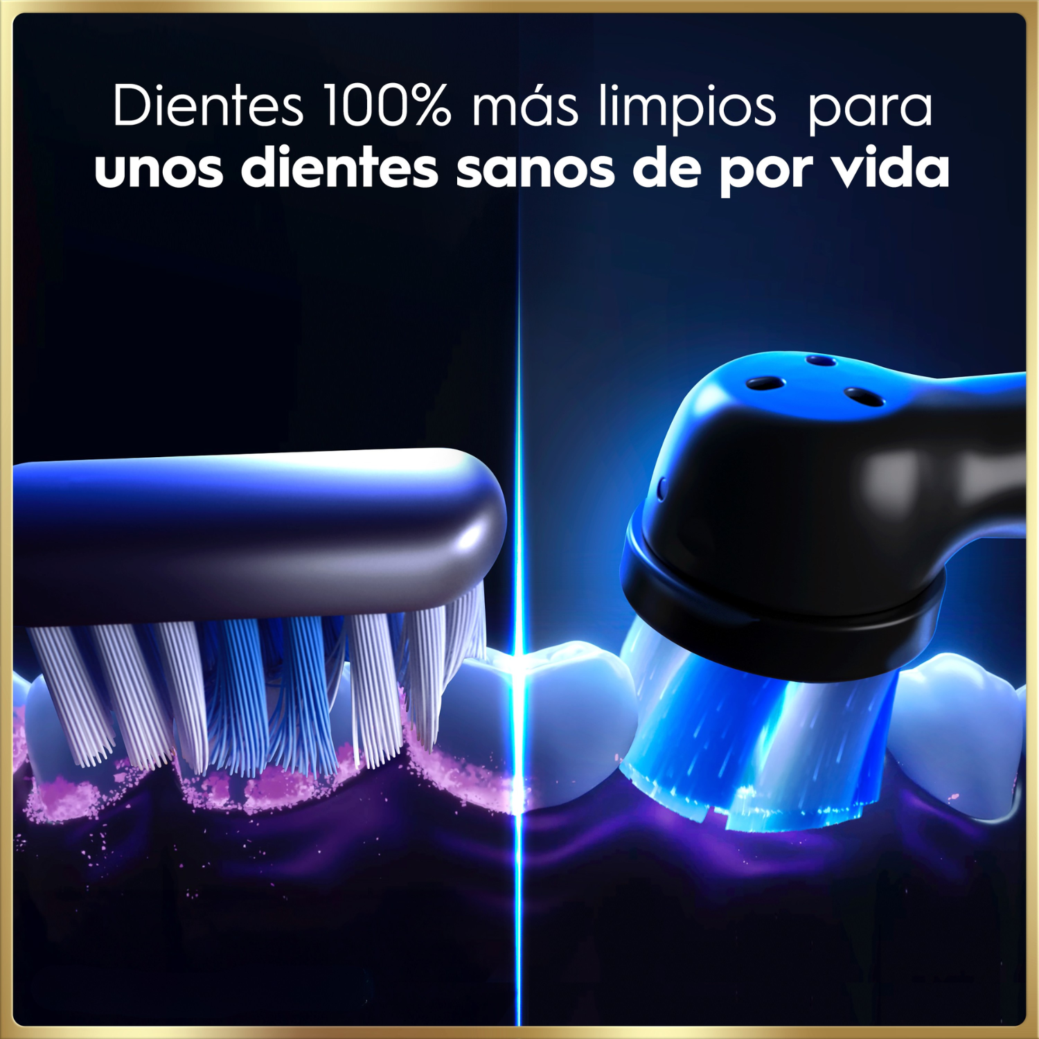 Dientes 100% más limpios para unos dientes sanos de por vida.