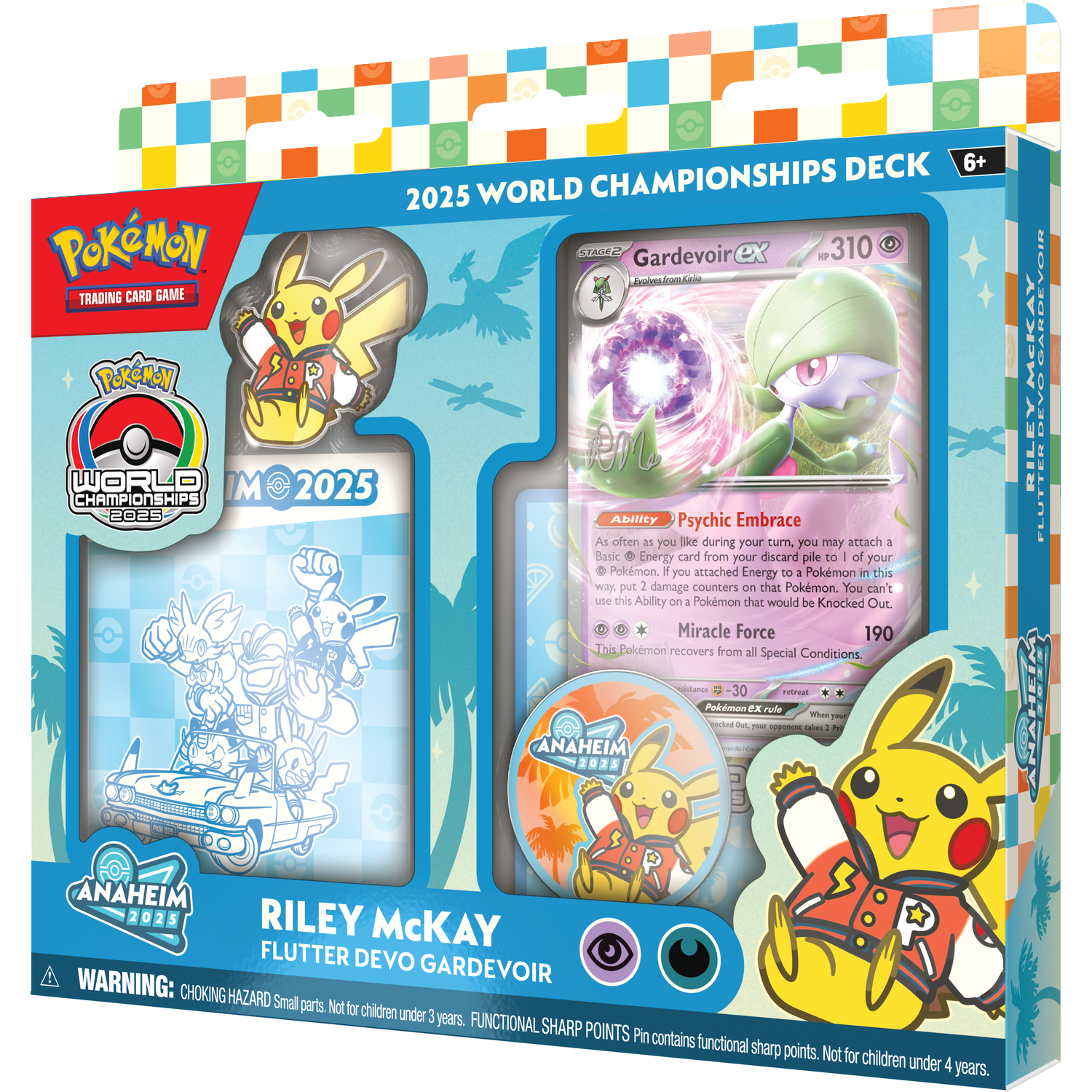 Pokémon Trading Card Game 2025 World Championship Deck featuring Gardevoir EX and Pikachu.