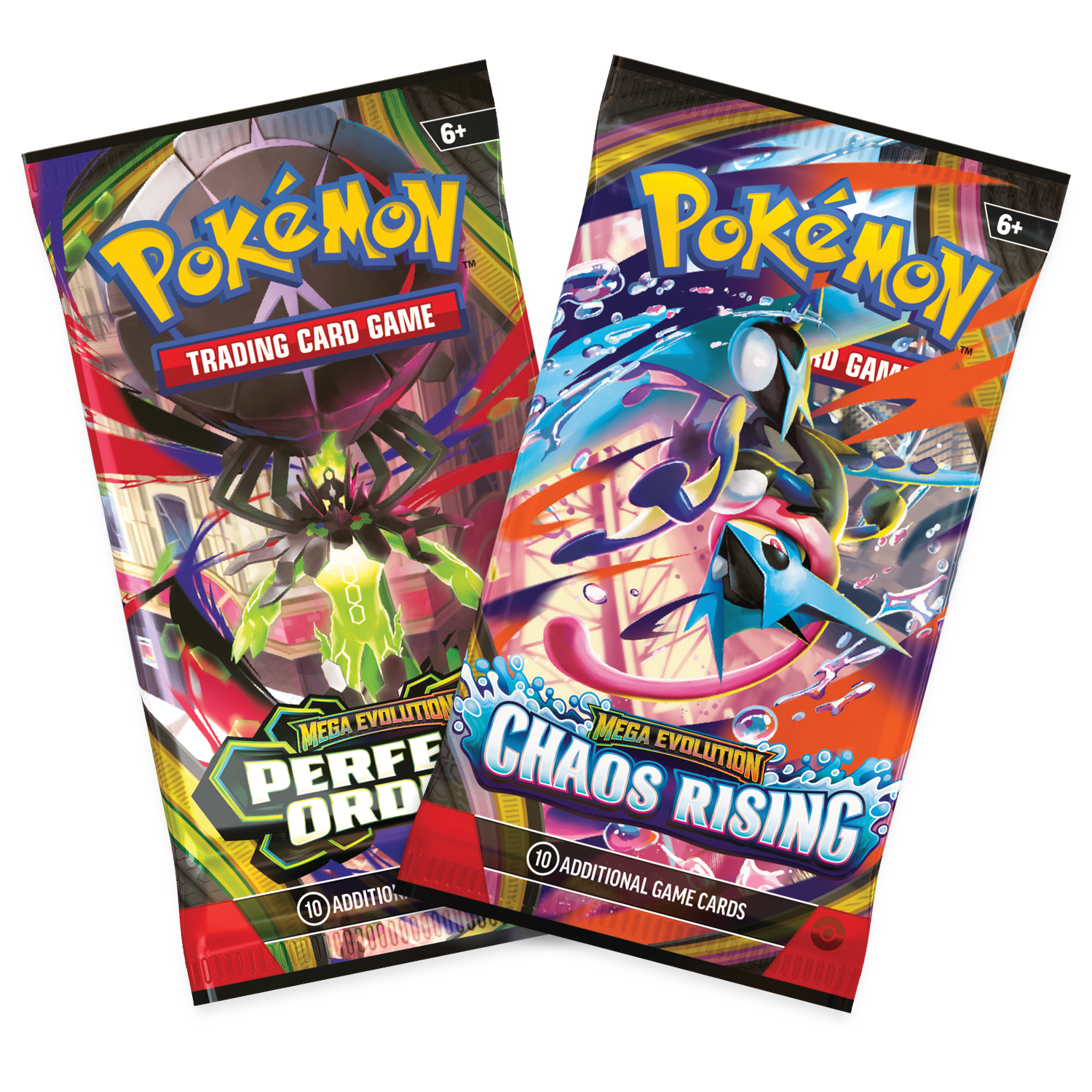 Twee Pokémon Trading Card Game uitbreidingspakketten met Pokémon-artwork.