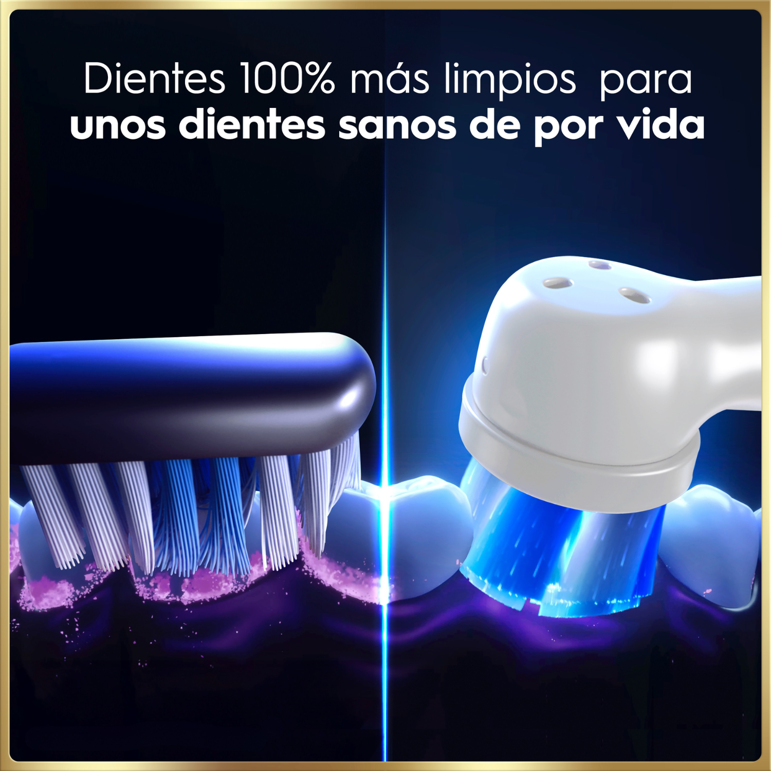 Dientes 100% más limpios para unos dientes sanos de por vida.