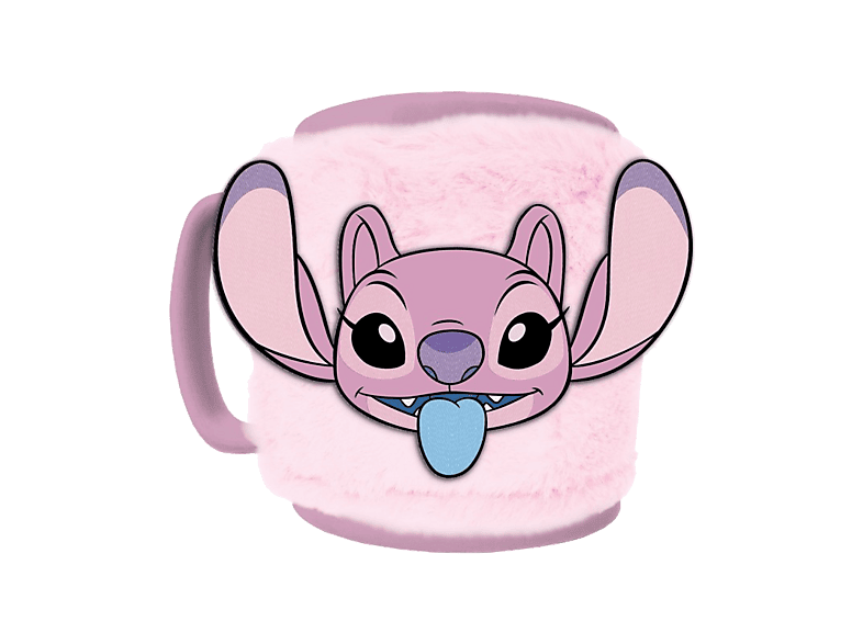 Taza - Sherwood Lilo & Stitch: Angel, 400 ml, Funda de felpa, Rosa
