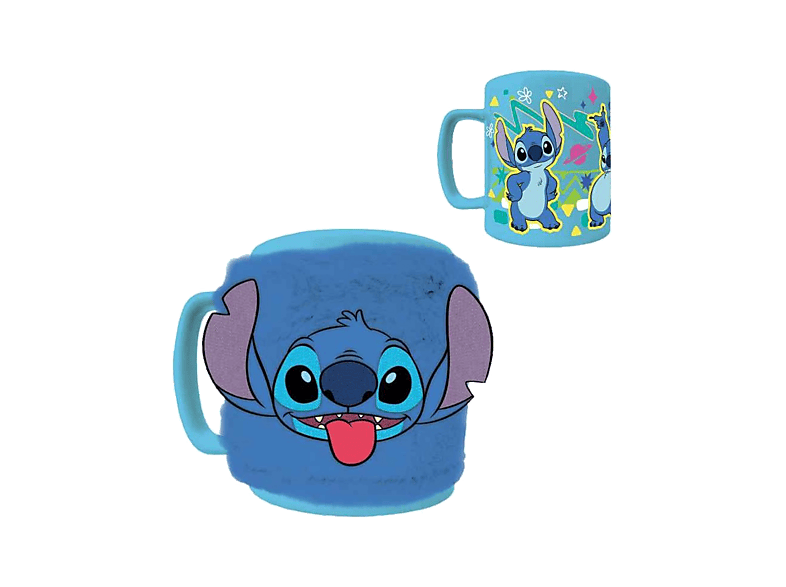 Taza - Sherwood Lilo & Stitch: Stitch, 400 ml, Funda de felpa, Azul