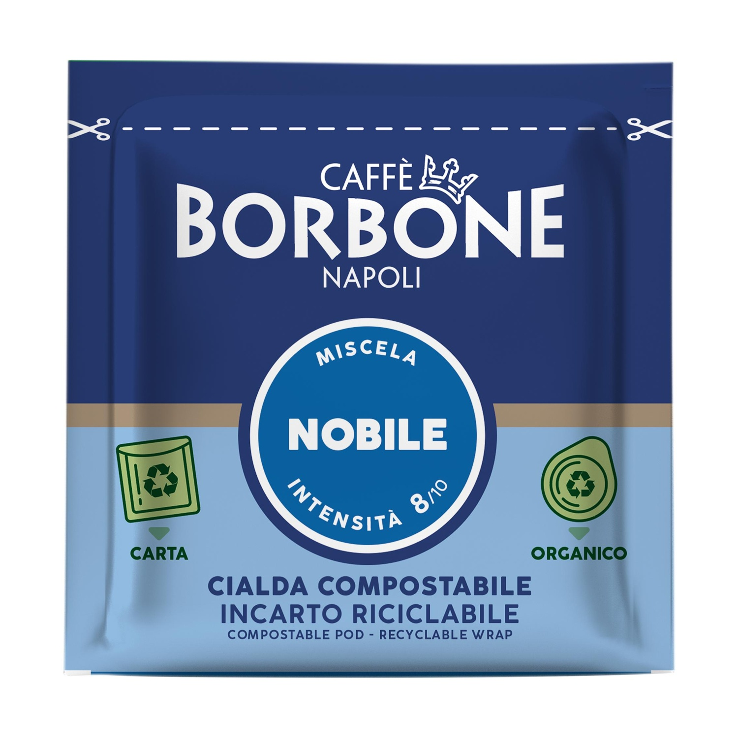 Confezione cialda caffè Caffè Borbone, Miscela Nobile, intensità 8/10.