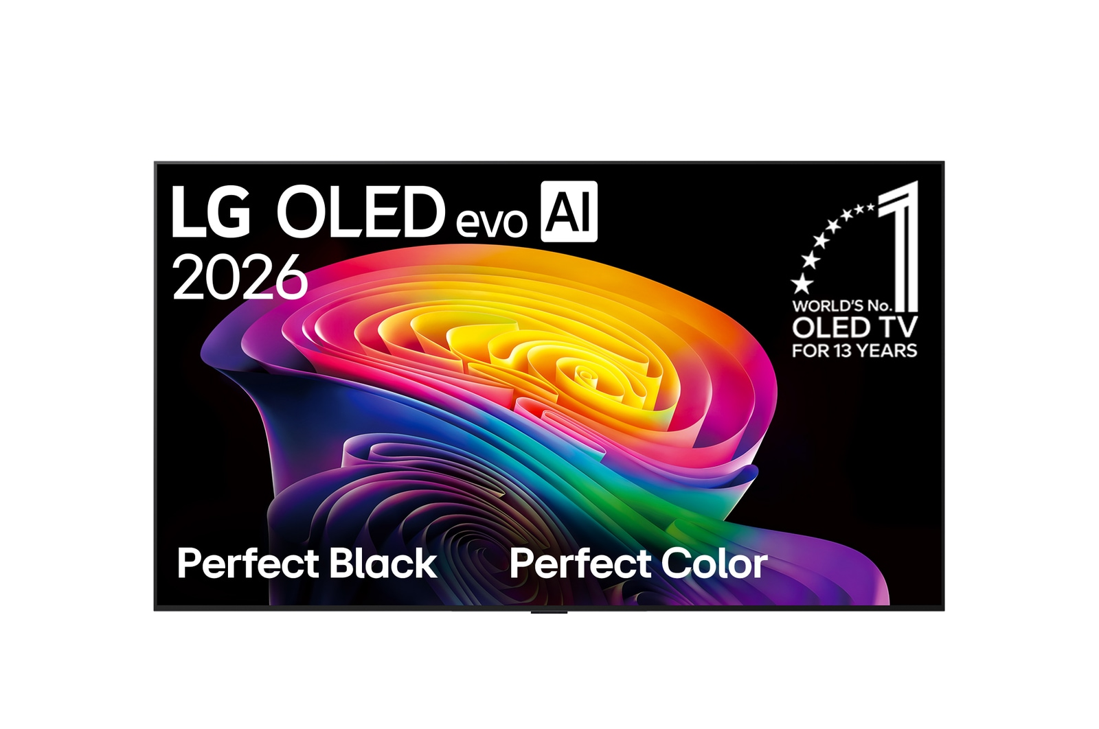 Telewizor LG OLED evo AI 2026 z idealną czernią i kolorem.