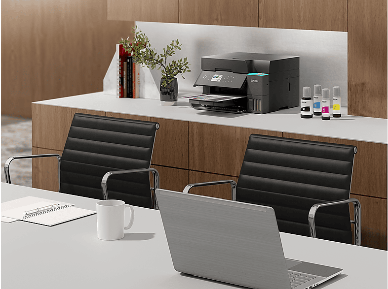 EPSON EcoTank ET-3950 Multifunktionsdrucker, Tintentank, WLAN, Duplexeinheit (für beidseitigen Druck), A4, A5, A6, Schwarz — Foto 3 von 5