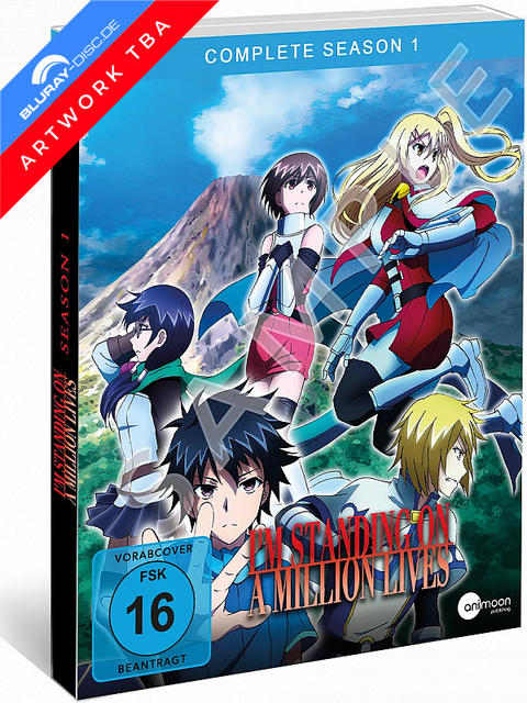 Anime-Cover für Staffel 1 mit Charakteren vor einem Vulkan und dem Titel.