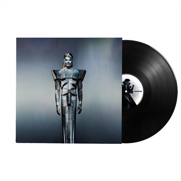 Eine Vinylschallplatte mit einem futuristischen Mann auf dem Cover und einer weiteren Abbildung auf dem Vinyl.