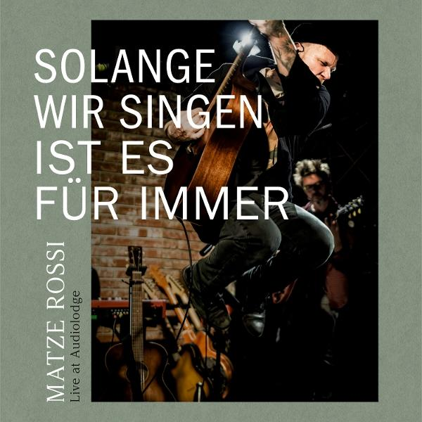 Ein Gitarrist springt auf der Bühne, spielt Gitarre. Matze Rossi Live
