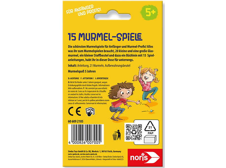 Simba 15 Murmel-Spiele für Anfänger und Profis (ab 5 Jahren) Strassenkreide — Foto 2 von 4