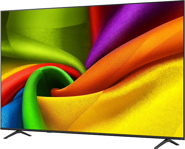 Egy modern TV élénk színű, csavart szövetek spektrumát mutatja.