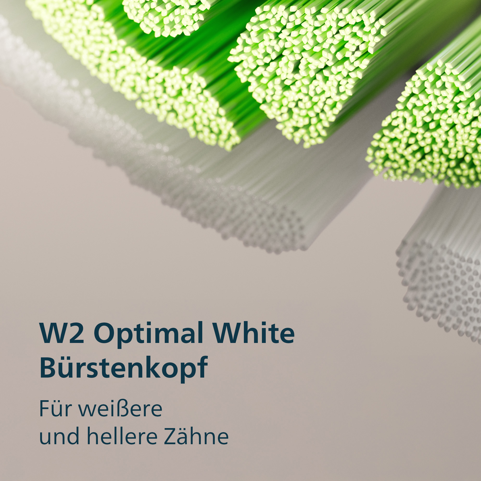 Tête de brosse verte pour dents blanches. Gros plan.