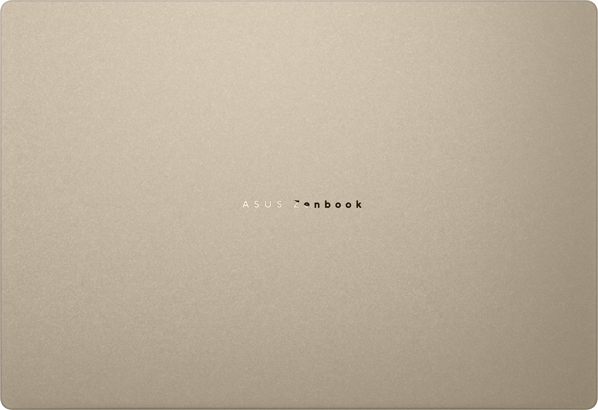 Egy arany laptop felső felülete középen ASUS Zenbook logóval.