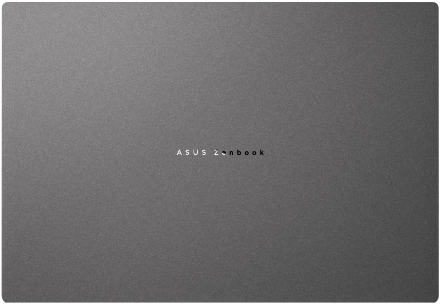 Szürke laptop ASUS Zenbook logóval.