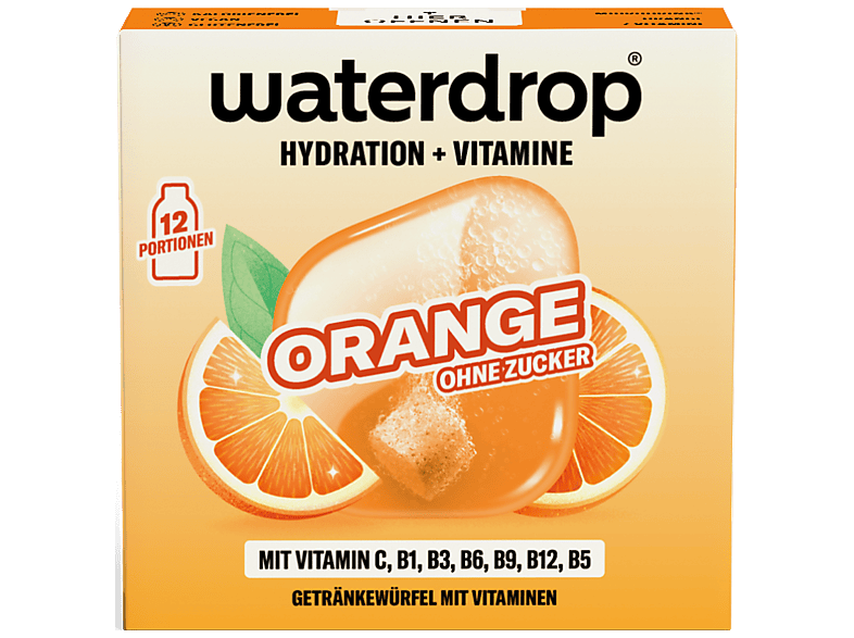waterdrop Getränkewürfel 12 Stück, Orange