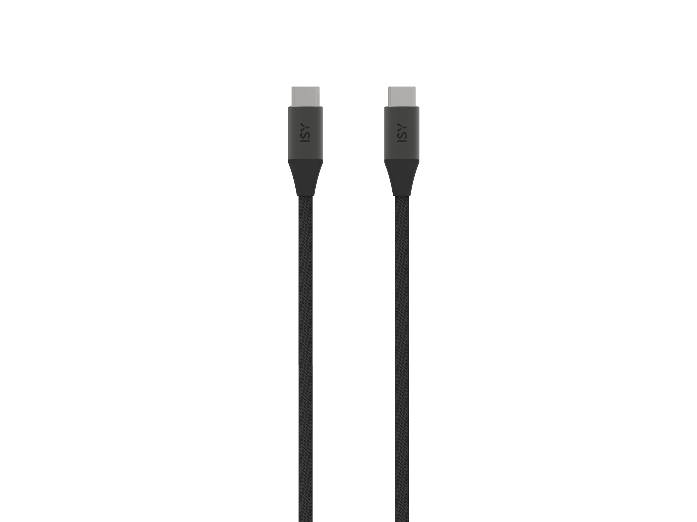 Dwa czarne kable ISY ze złączami USB-C.