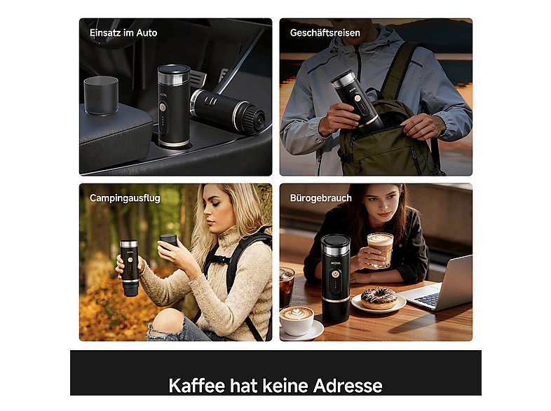 movA GoBrew T30, tragbar, mobil, Tragbare Espressomaschine Schwarz — Foto 2 von 5