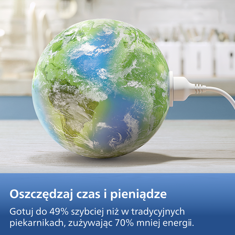 Ziemia podłączona do kabla zasilającego, oszczędzając energię.