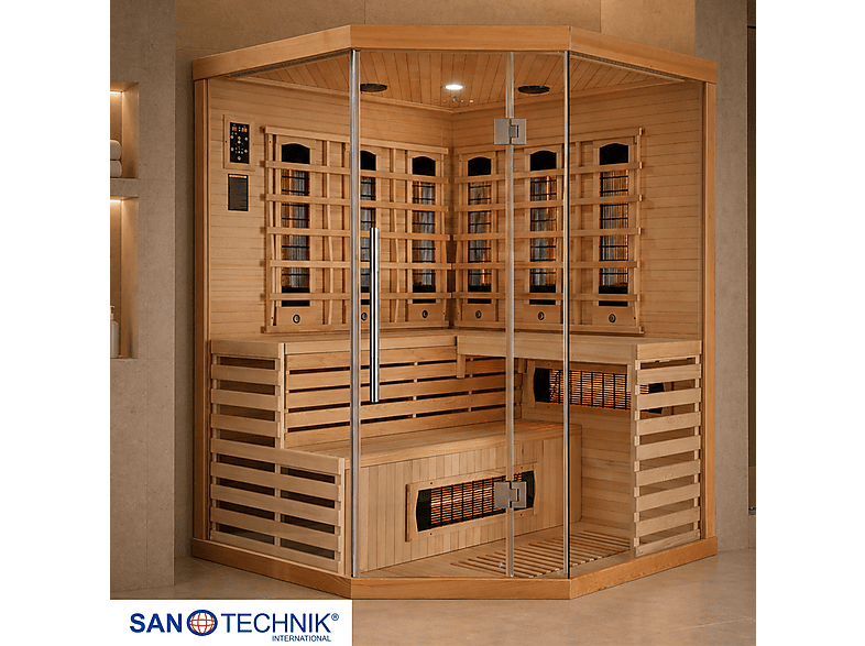 Sanotechnik J21150 Deluxe Infrarotkabine 3-4 Personen 150x150x200 cm (2580 Watt)
