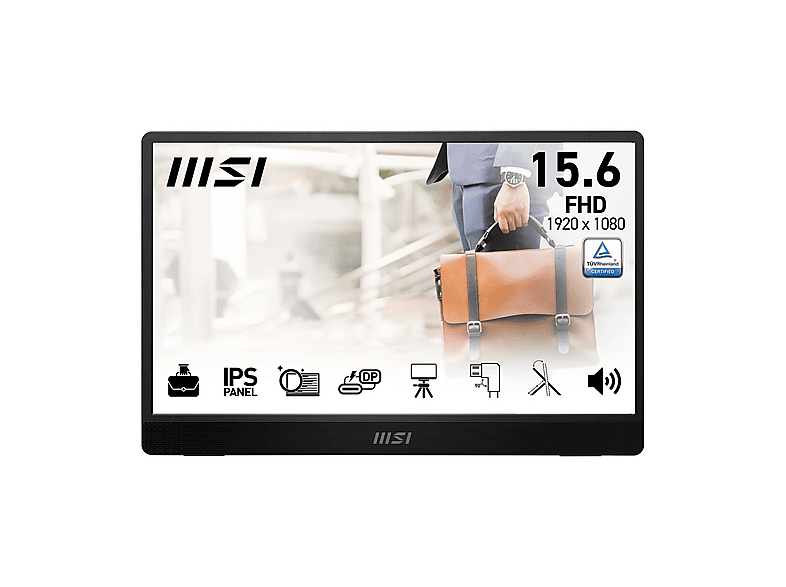MSI PRO MP161 E2 Monitor Portatile, 15,6 ", HD, 1920 x 1080 Pixel, tempo di risposta 4 ms, refresh rate 60 Hz