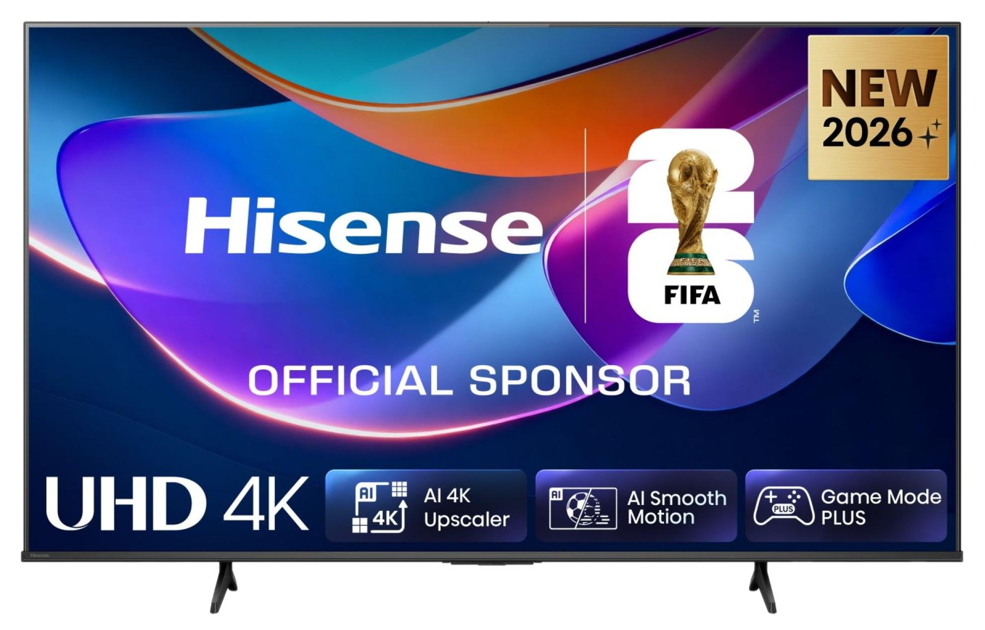 Telewizor Hisense UHD 4K: Oficjalny sponsor FIFA 2026 z AI 4K Upscaler, Smooth Motion.