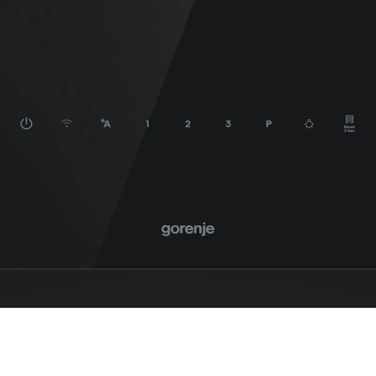 Gorenje főzőlap érintőgombokkal: be/ki, wifi, auto, 1-3 fokozat, P, időzítő.