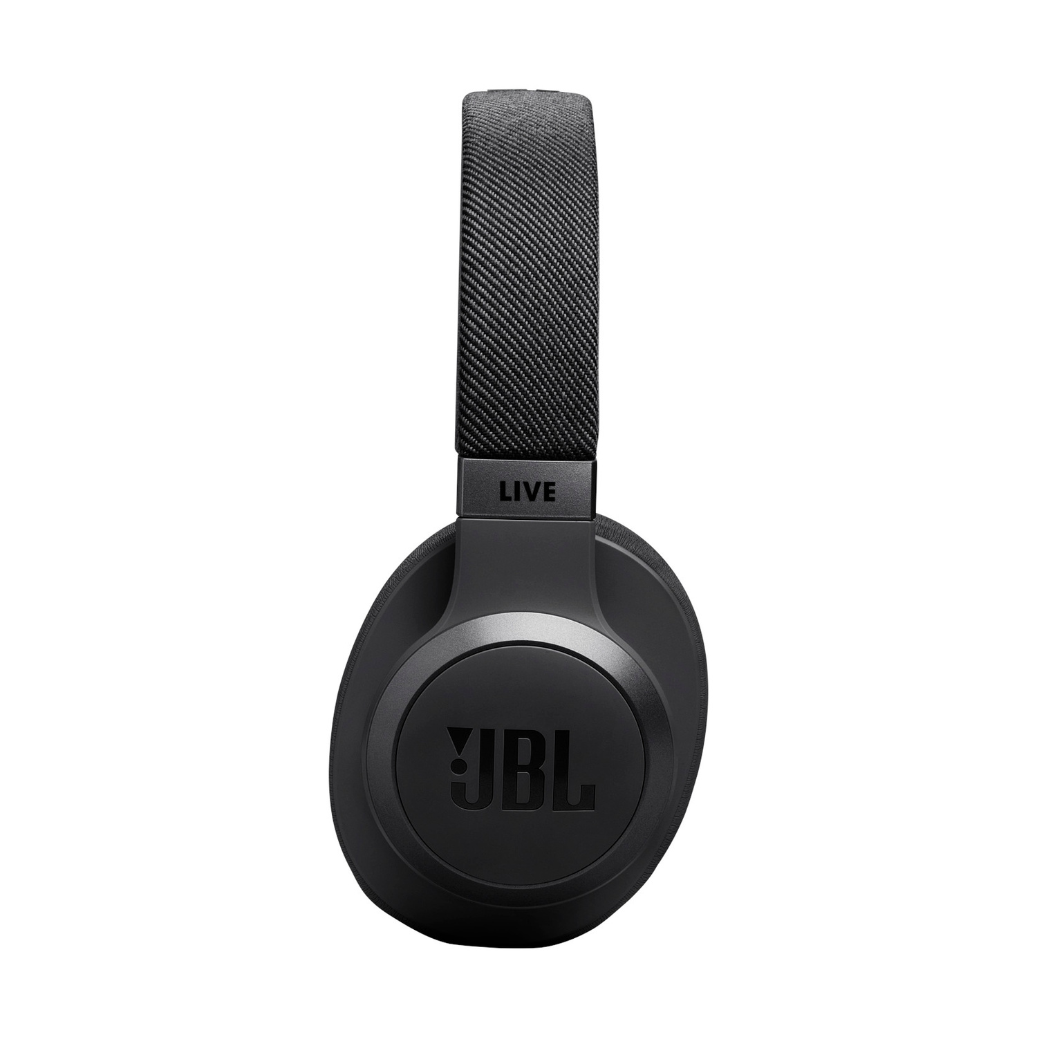 Cuffie JBL nere con archetto in tessuto e scritta "LIVE".