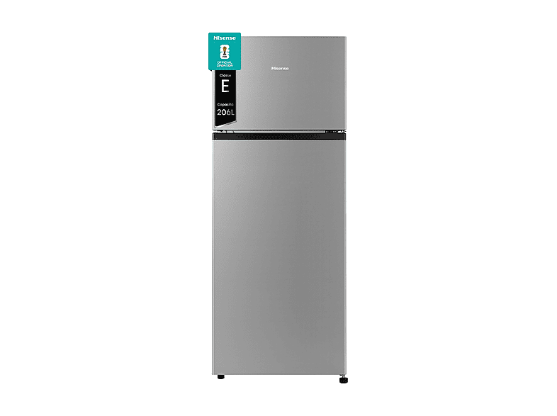 FRIGORIFERO COMBINATO HISENSE RT267D4ADE, Capacità netta totale 206 l, Rumorosità: 40 dB(A), 3 ripiani, Dimensioni: L 55 cm A 143,4 P 54,2 cm, Grey, Classe E