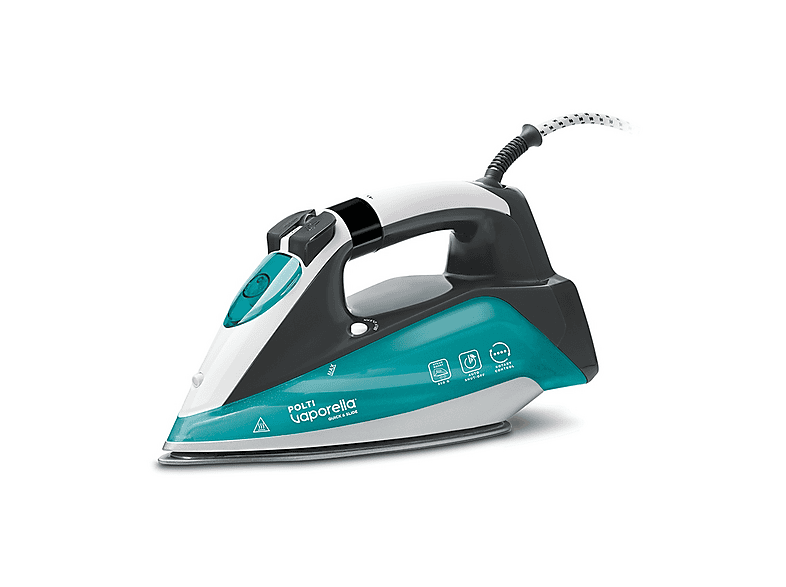 FERRO A VAPORE POLTI Vaporella Quick & Slide QS220, Potenza massima 2400 W, Colpo di vapore 250 g/min, Vapore continuo fino a 40 Serbatorio acqua 350 ml, Sistema anticalcare integrato, Piastra in Rivestimento ceramica