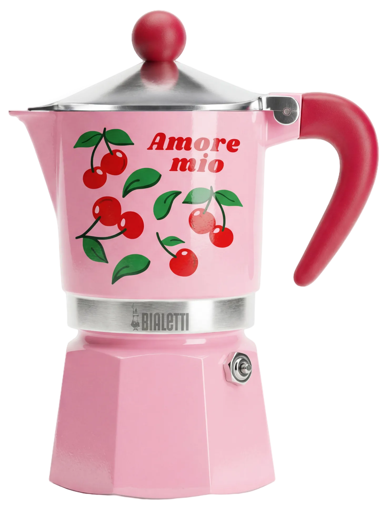 BIALETTI Fruit Rainbow kotyogó kávéfőző, 3 adagos - Cherry