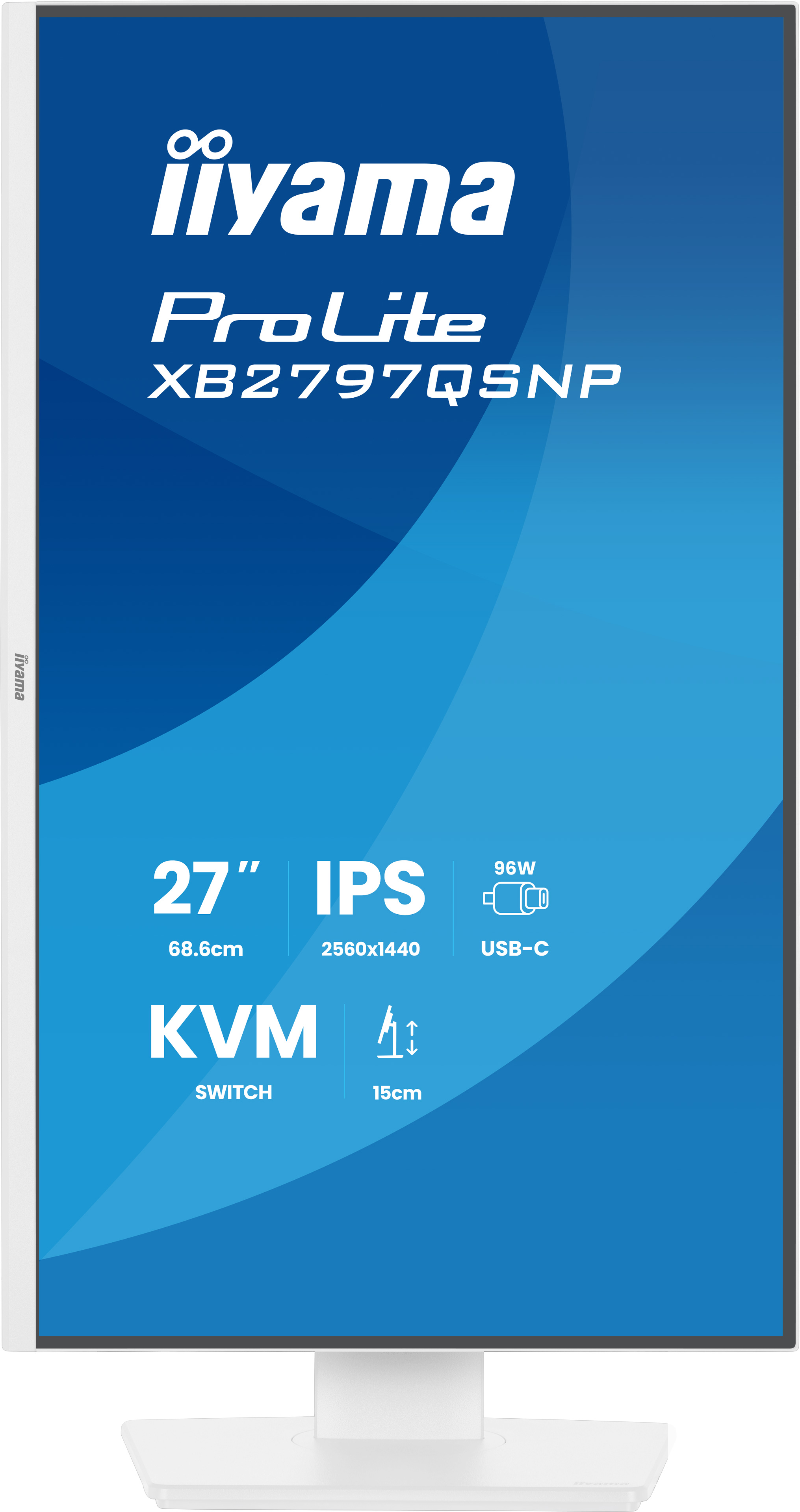 Ein Iiyama ProLite Monitor mit 27 Zoll, IPS, 2560x1440, 96W USB-C.