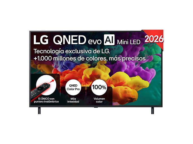 TV QNED Mini LED 55" - LG 55QNED85B6B, UHD 4K, Procesador Inteligente α8 AI Processor 4K Gen3, Smart TV, DVB-T2 (H.265), Negro
