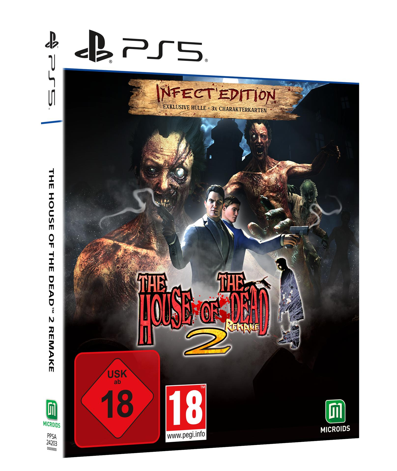 PS5 Spielhülle mit Zombies und Männern in Anzügen. "The House of the Dead 2 Remake".