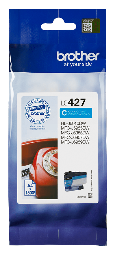 Tusz Brother LC427 Cyan, oryginalny, do drukarek HL-J6010DW, MFC-J5955DW.
