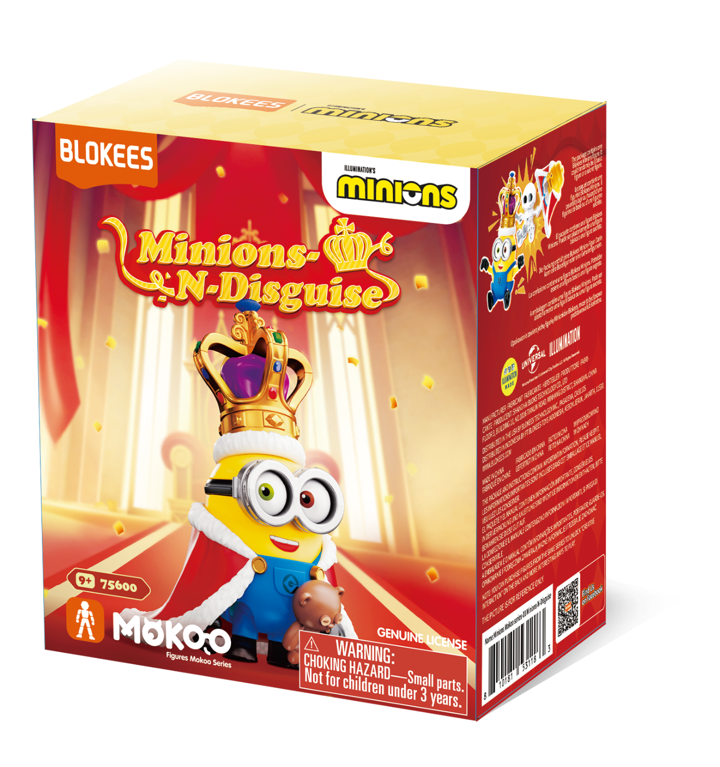 Caja de juguete Minions N-Disguise, con figura de Minion en atuendo real y osito de peluche.