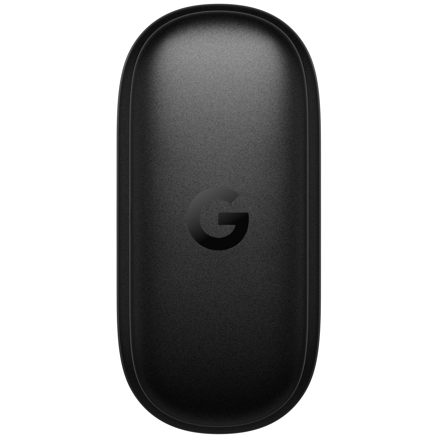 Black, oblong case with Google logo in the center.
