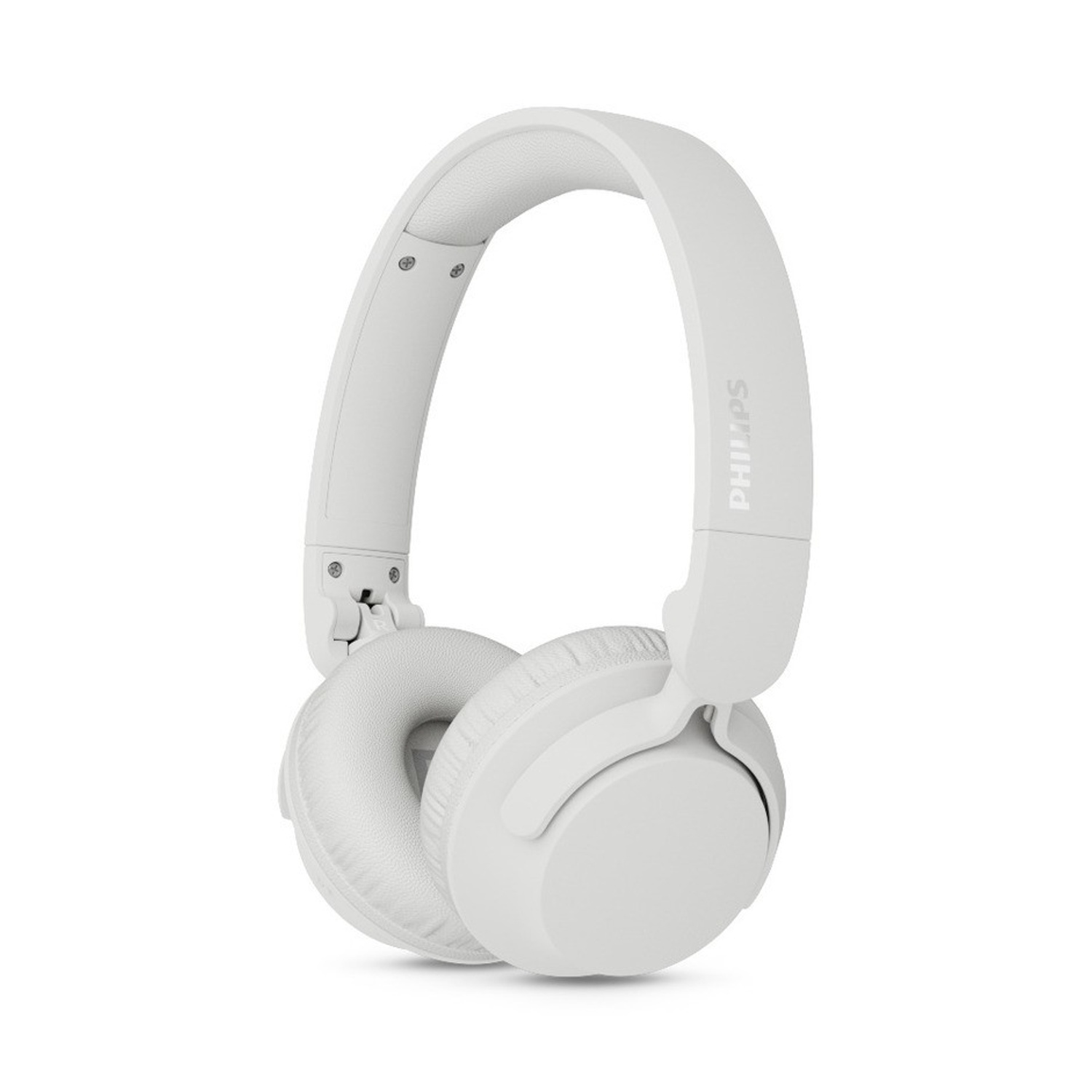 Cuffie Philips bianche con padiglioni imbottiti e archetto regolabile.