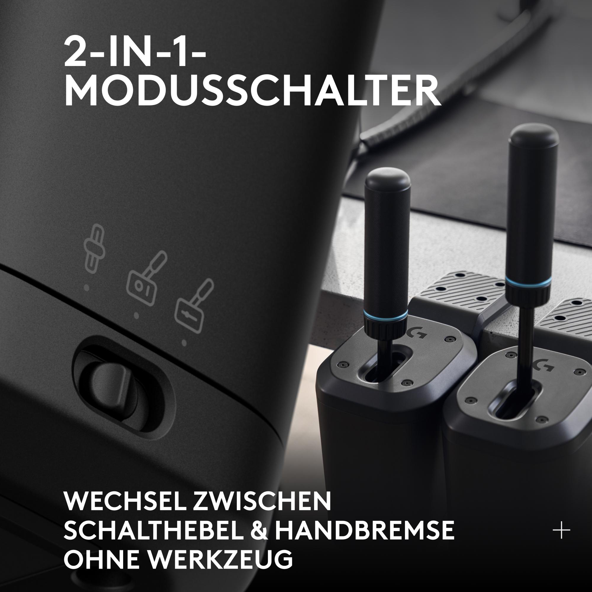 2-in-1 Modusschalter: Wechsel zwischen Schalthebel & Handbremse.