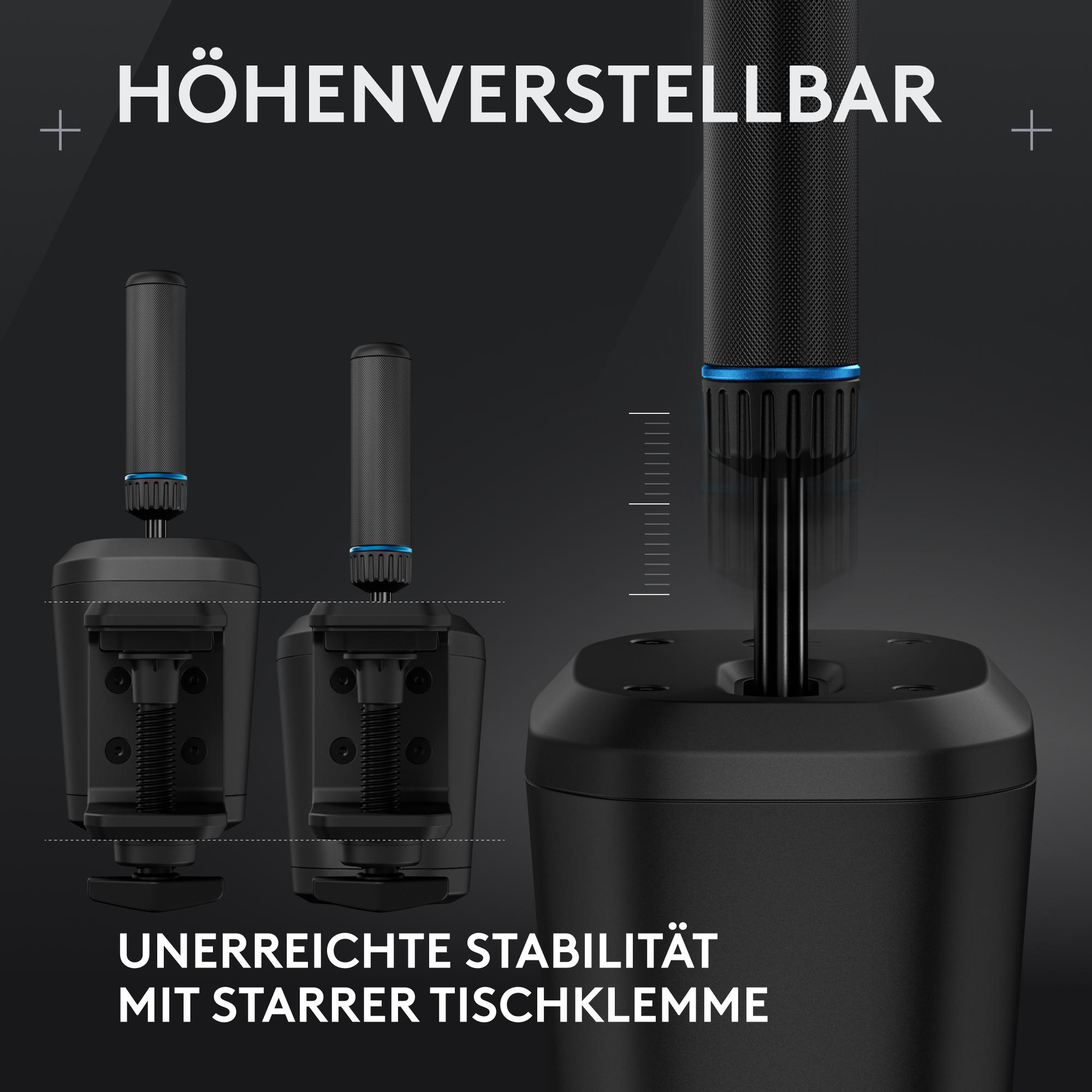 Höhenverstellbar und stabile Tischklemme. Schwarze Mikrofonständer.