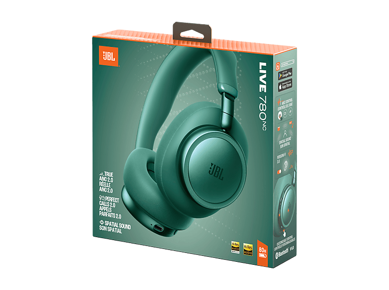 Auriculares inalámbricos - JBL Live 780NC, Circumaurales, Bluetooth 6.0, Cancelación de ruido adaptativa 2.0, Sonido Espacial, 80h autonomía, Verde – imagen 2