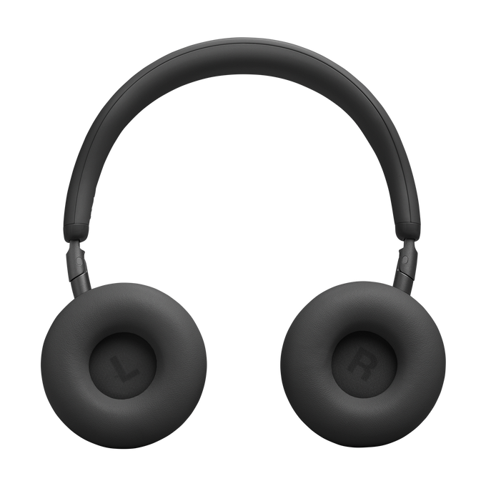 Auriculares grises con almohadillas y diadema.