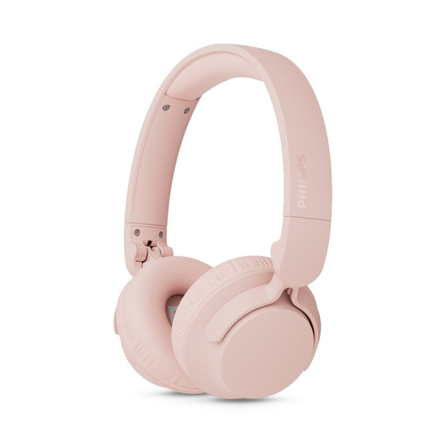Cuffie Philips rosa con padiglioni imbottiti e archetto regolabile.