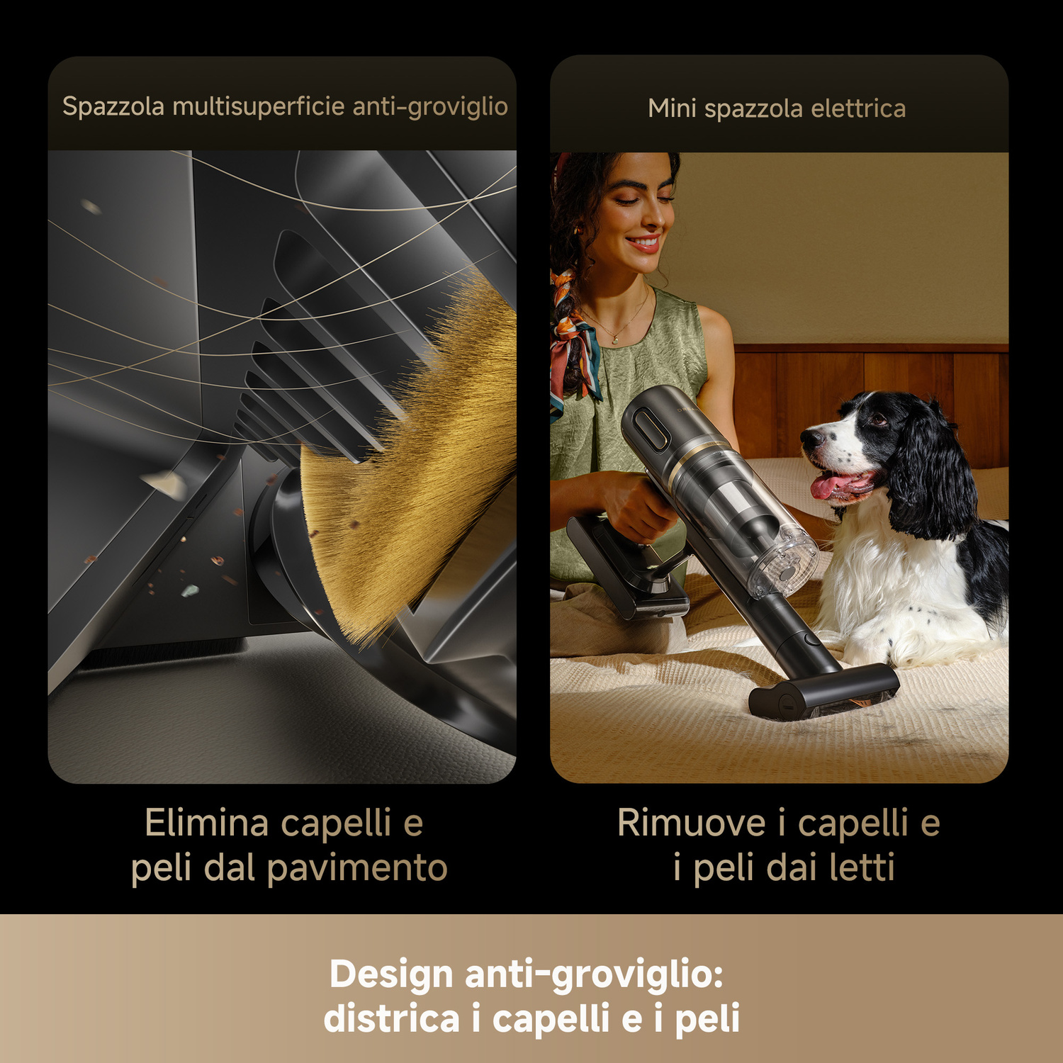 Spazzola multi-superficie e mini spazzola elettrica