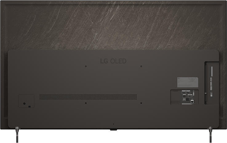LG OLED TV hátulja portokkal és szellőzőnyílásokkal.