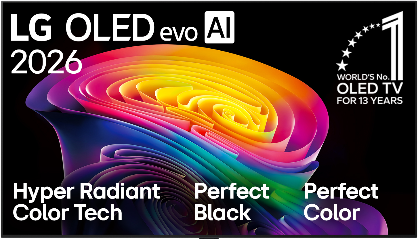 LG OLED 2026 TV Hyper Radiant Color Tech, Perfect Black és Perfect Color.