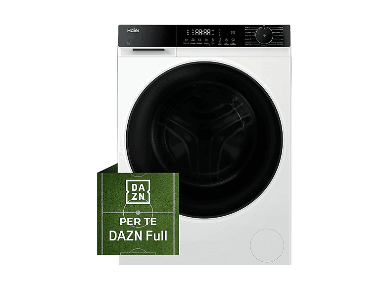 HAIER HWD90BP14357TUIT LAVASCIUGA, Caricamento frontale, capacità lavaggio 9 kg, asciugatura 5 15 programmi, Profondità 53 cm, Bianco, Nero, Classe A