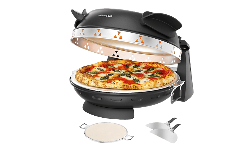 Kenwood KPO10.000BK My Pizzeria Pizzaofen mit Sichtfenster (5 Temperaturstufen, bis 400°C, Ø 30 cm)